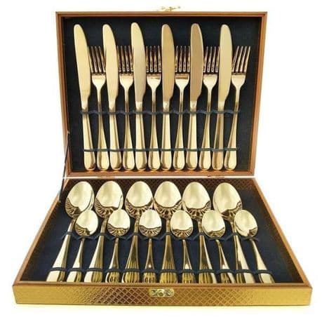 24 Piece Cutlery Set-Gold