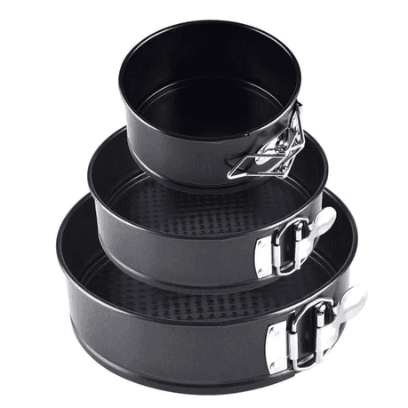 3 Non-Stick Pan Cake Mould Carbon Steel Round Pan