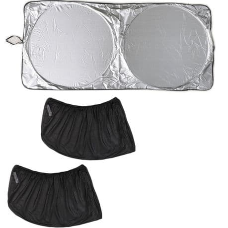 Car Window Shade Sock Side Window Sox + Windscreen Sun Shade Visor - Round