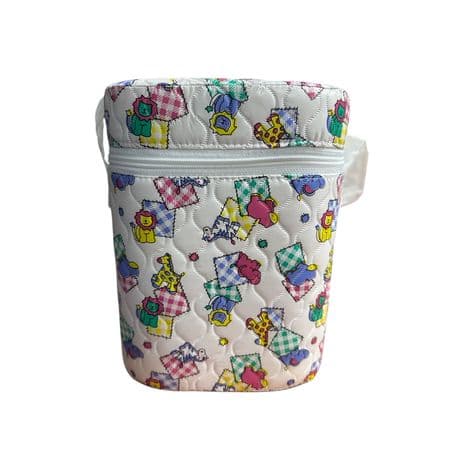 Double Sided Portable Infant Bottle Warmer Bag Storage Holder-White