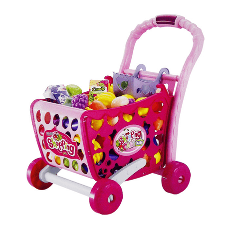 Shopping Cart - Trolley-Style Play Set - Pink
