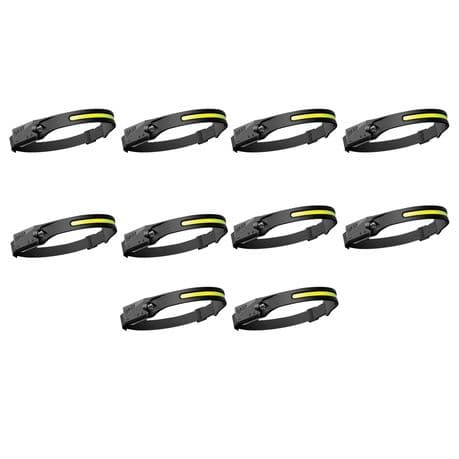 USB Rechargeable Motion Sensor Outdoor Waterproof Headlamps - 10 Pack