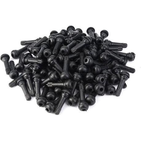 100 Piece Snap-in Black Rubber Stem Tire Valve variant image 1