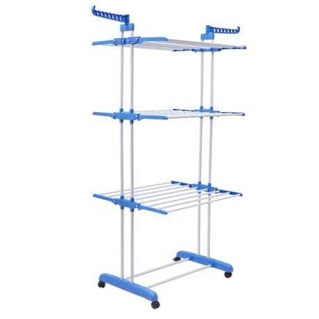 67.7 Inch Height 3 Tier Foldable Rolling Clothing Drying Rack variant image 1