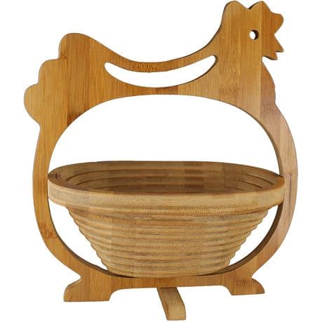Folding Chicken Fruit Bamboo Basket variant image 1
