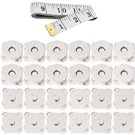 Magnetic Snap Buttons for Clothes Purse Handbag Sewing Craft (Silver) 13pcs variant image 1