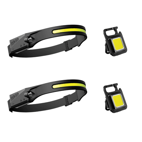 Multi-functional LED Rechargeable Head Lamp +LED Key Torch - 2 Pack variant image 1