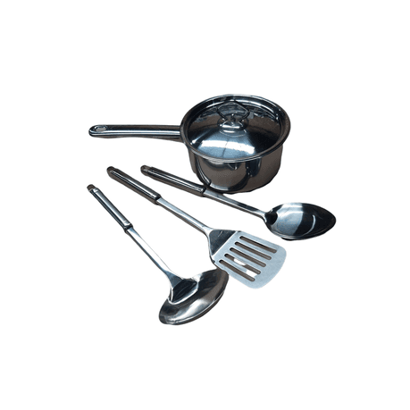 Saucepan Stainless Steel with Lid - 16cm & OJEES Serving Spoon 3 Piece Set variant image 1
