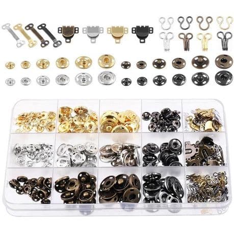 Skirt Hooks & Eyes Sewing Hook Button Kit For Skirt, Bra, Dress - 152 Piece variant image 1